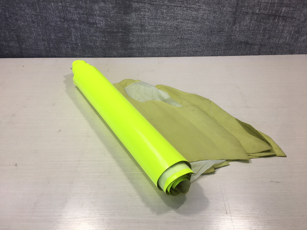 绿色鱼子酱漆皮头层皮料库存清仓