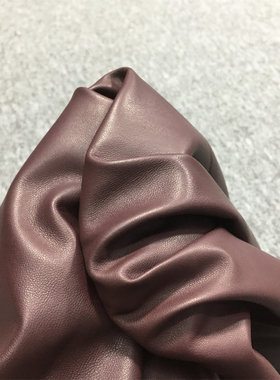 F5243暗红平纹羊皮真皮服装手套手工DIY皮料0.6mm软