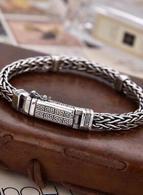 新品新款个性手工编织回纹手链宽