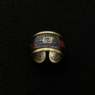 新品新款山鬼花钱戒指戒指时尚气质开口可调节新中式戒指