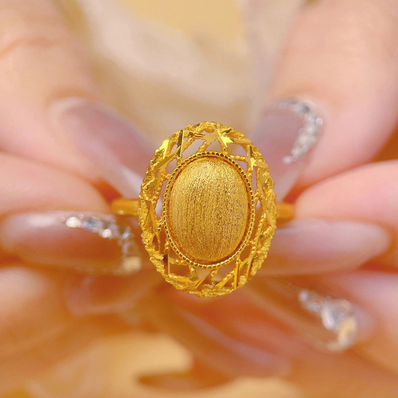 新品流行光影金爆闪鸽子蛋戒指仿