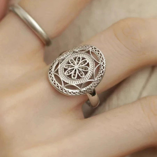 新品蕾丝戒指小众百搭高级感开口