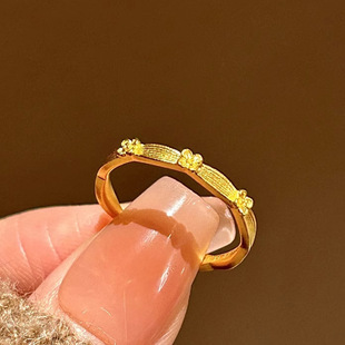 新品富贵小桂花戒指新款新中式轻奢小金花指环