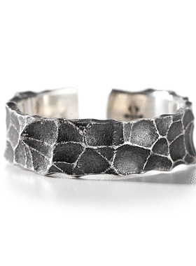 新品锤纹戒指潮流ins活口可调节