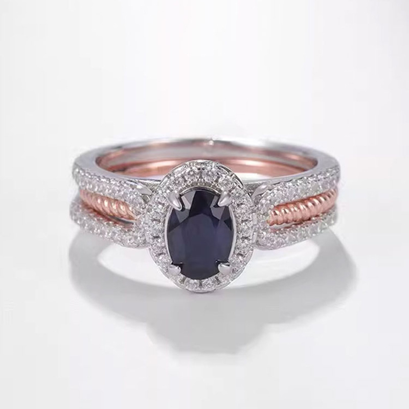 新品蓝宝石戒指彩色宝石戒时尚个