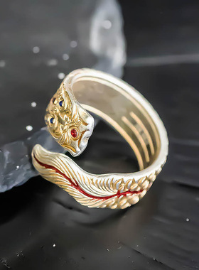 金鳞滴釉珐琅开口男女款戒指环小