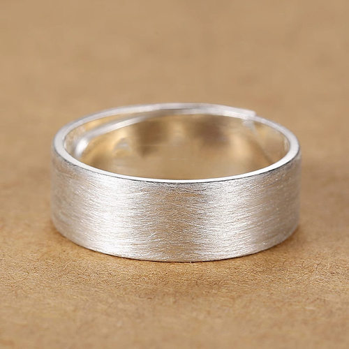 新品男士戒指男生霸气开口宽素圈