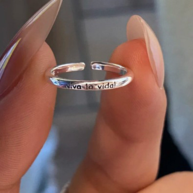 viva la vida!人生万岁字母滴釉尾戒小拇指戒指