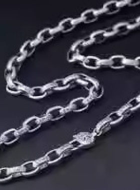 富贵鹿六字真言复古项链男纯银s9