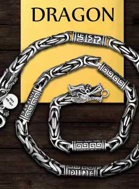 新款925纯银龙骨手链男潮个性霸