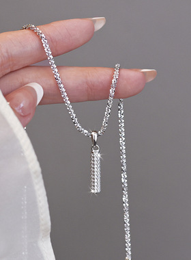 新品新款皓石长条吊坠项链高级感