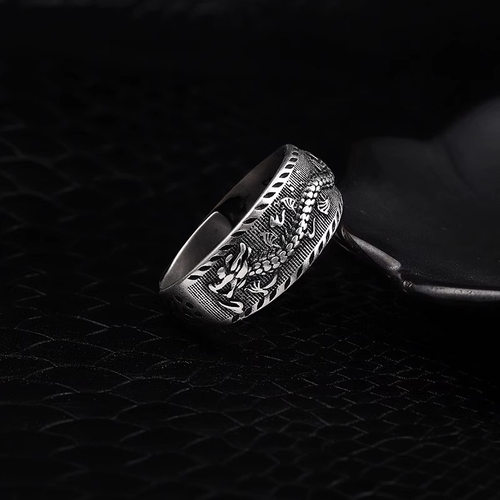 新品本命年龙纹戒指男潮复古个性