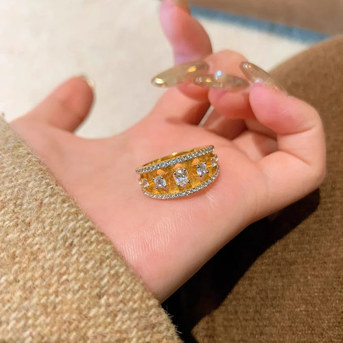 新品复古巴恩风拉丝戒指女轻奢时