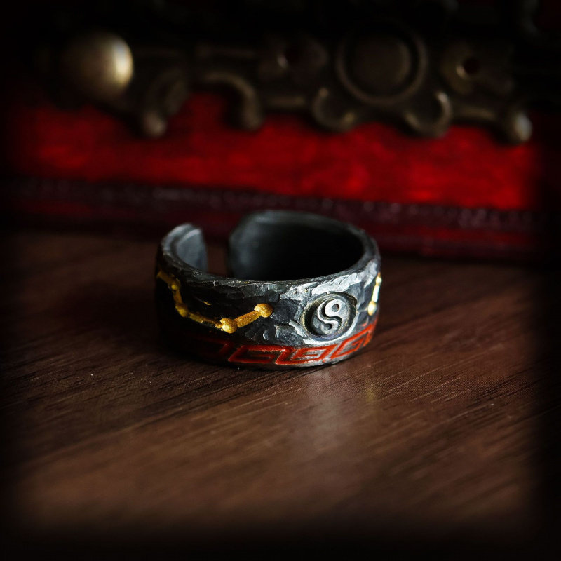 新品新款星烬戒指太极戒指食指戒