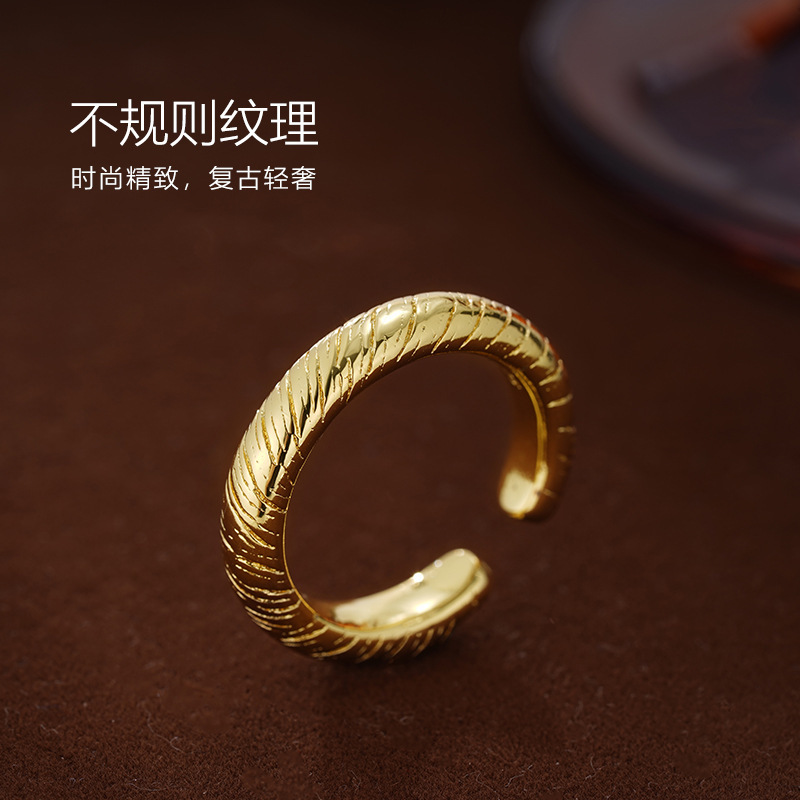 镀S925银新款欧美时尚不规则纹理