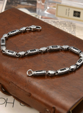 复古做旧重工藤草纹镶钻手链