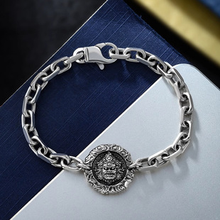 新品黄财神太角手链男士新款简约环环相扣个性复古祥云