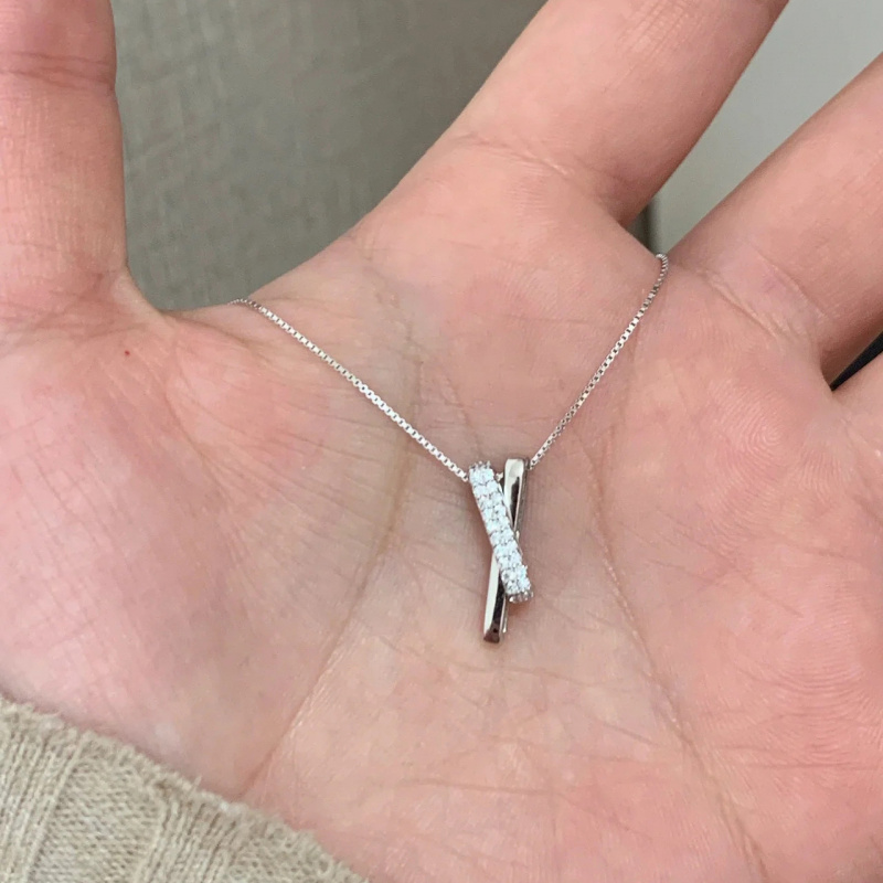 镀S925银新款未知数环环相扣项链