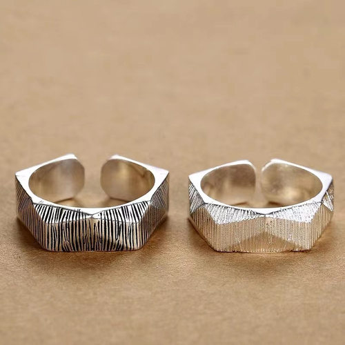 新品年新款男士戒指开口可调节男