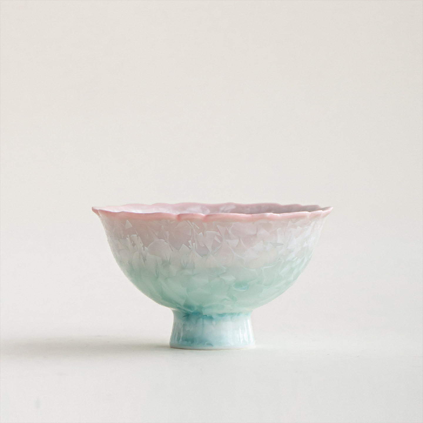 新中式 渐变粉结晶釉窑变茶杯高脚花口杯女士用品茗杯家用主人杯,餐饮具,茶杯,淘宝优惠券,粉丝福利购,淘宝优惠卷