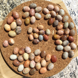 Sweet裸石 天然无忧化珊瑚玉菊花石椭圆蛋面戒面 古生物化石