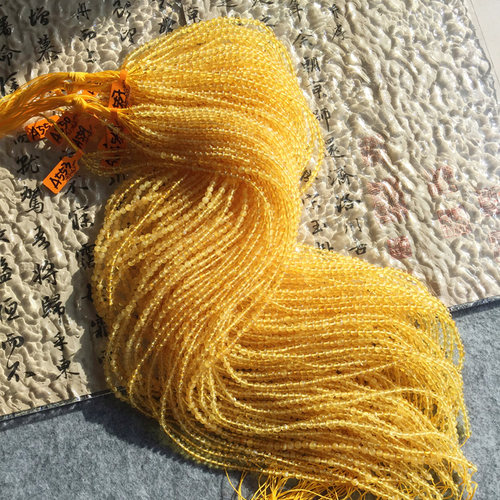 原矿无忧化金珀琥珀小米珠链4mm+