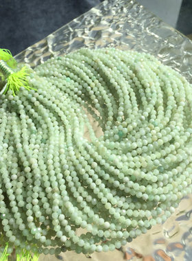 天然A货翡翠3.3mm刻面小米珠链