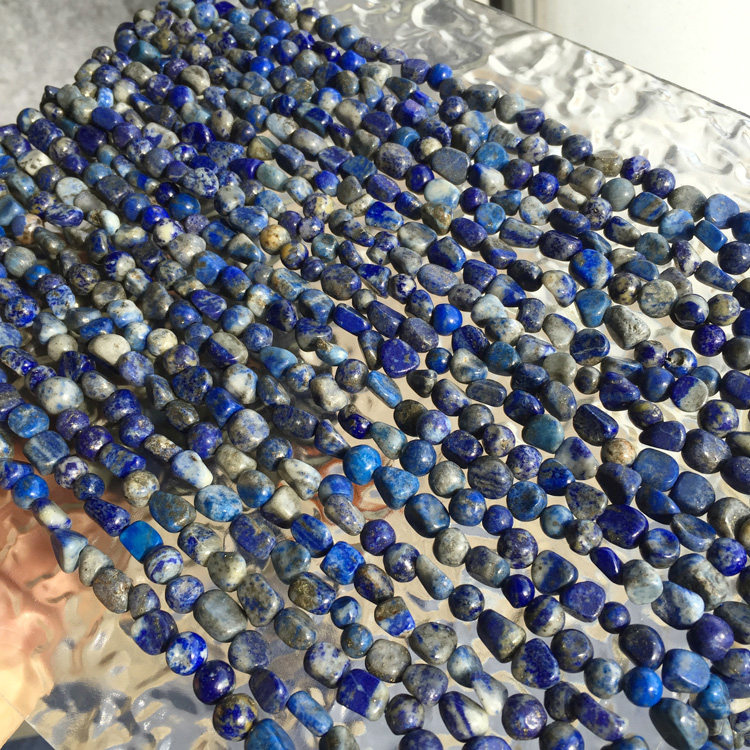 无忧化原矿青金石随型碎石珠链