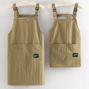 定制印字简约新款 防泼水围裙男女通用厨房家用做饭餐饮围腰工作服