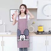 款 韩版 米奇围裙透气耐磨背带长袖 可擦手防水围裙洋气耐脏