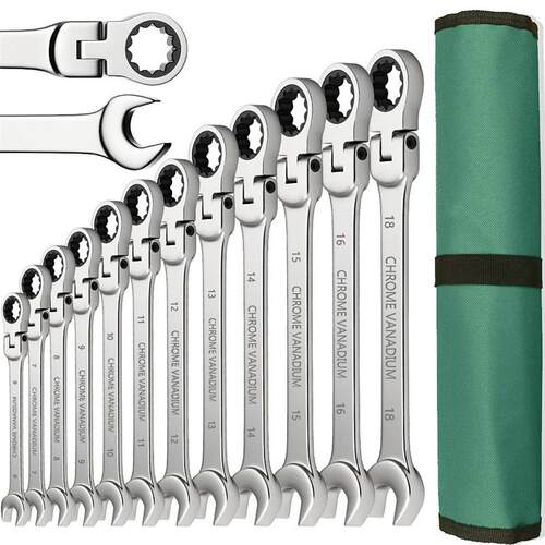Ratchet Spanner Wrench Set 8-22mm Gear Ring Ratcheting Combi