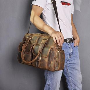 Messenger Crazy Bag Business Leather Briefcase Fashion Horse