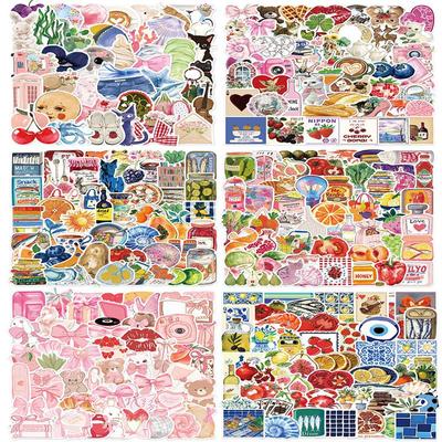 50p Pink Aesthetic Graffiti Guitar Notebook Luggage Stickers