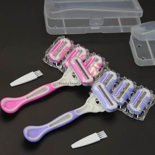Safety Razor Women Female 3-Blades Shaving Blades T-shaped T