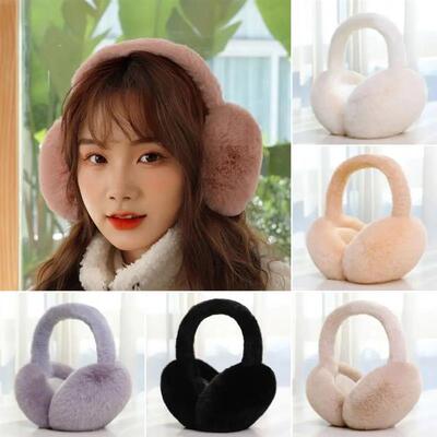 1PC Solid Color Soft Plush Ear Warmer Winter Warm Earmuffs F