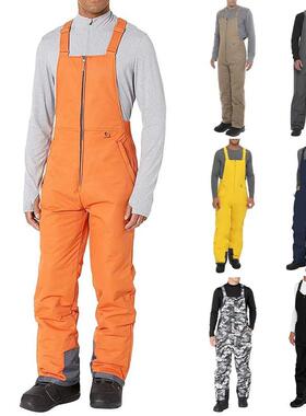 Men Ski Pants Outdoor Sport Waterproof Suspenders Trousers M