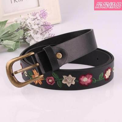 embroidery flower waistband belt retro belts fashion women