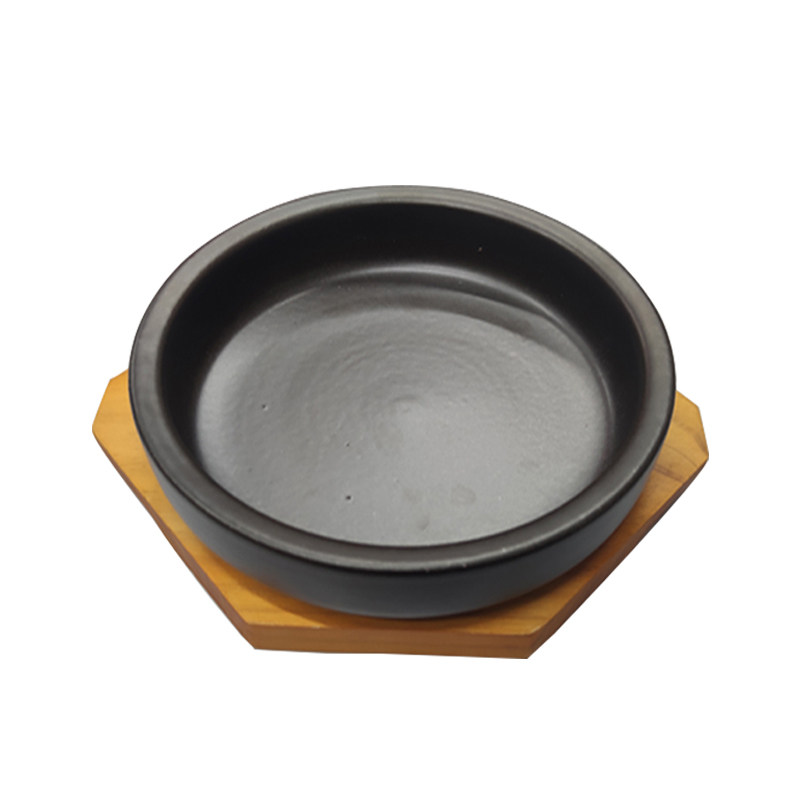 韩式石锅拌饭鸡蛋盘耐高温可干烧陶瓷锅烤箱家用商用锅米村拌饭锅