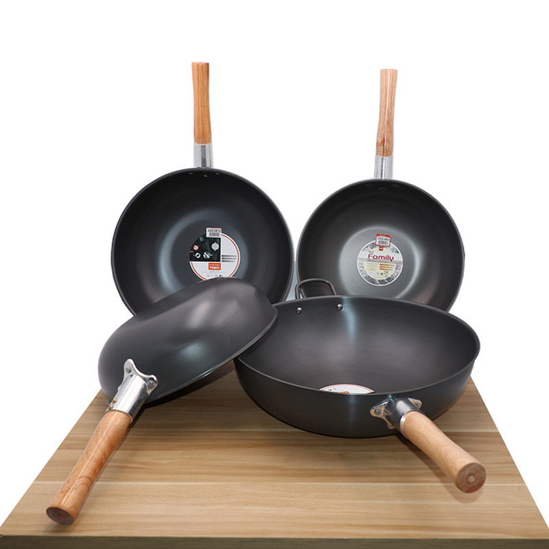 韩国进口炒锅商用轻便大马勺铝合金不锈炒菜锅大容量韩餐料理锅具