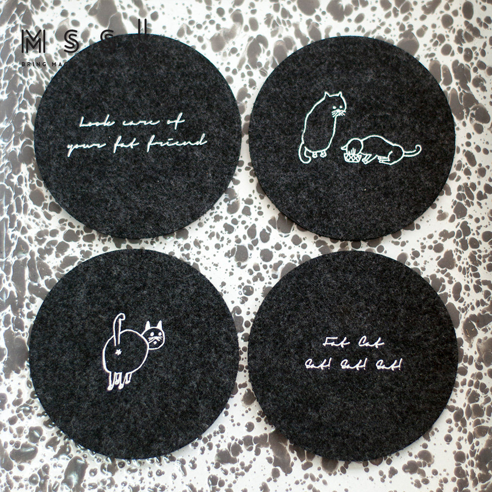MSS喵术士原创设计北欧趣味创意猫咪毛毡杯垫碗垫餐垫桌隔热防烫|ruв категории посуда, кубок/кубок/чайник, подставки - от Buy2taobao.com для оказания профессиональной услуги покупки агента Taobao