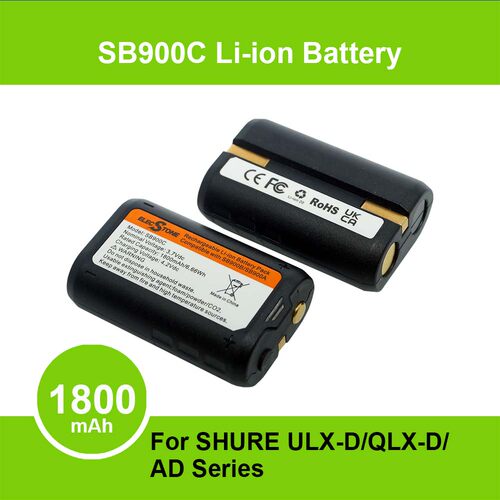 舒尔SB900B电池高容版SB900C适用ULX-D QLX-D Axient-digital系统