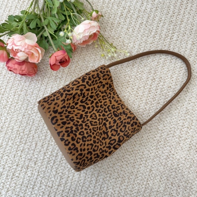 复古豹纹大容量单肩斜挎包