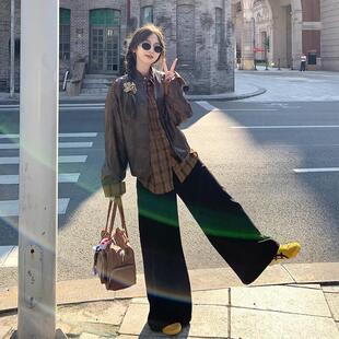 港味复古棕色PU皮衣外套女高级感小个子皮夹克美拉德机车服上衣潮