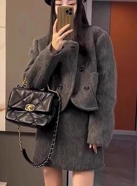 小香赫本风套装连衣裙子女2025年新款短裙早初秋季穿搭配一整套装