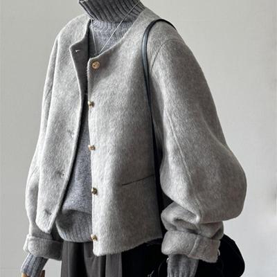 短款毛呢高级感韩系保暖大衣外套
