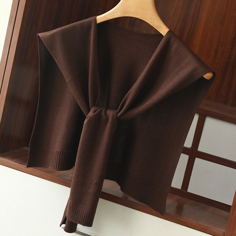 披肩外搭小坎肩薄款针织披肩女空调房办公护肩颈毛线外搭保暖围巾