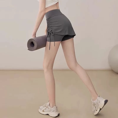 瑜伽运动短裤短裙女夏季高腰显瘦外穿跑步健身网球羽毛球半身裙子