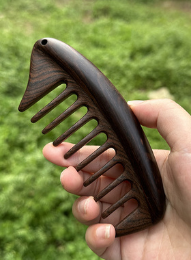 微瑕疵绿檀木梳子清仓谭非桃木匠檀香按摩防静电家用随身手工木梳