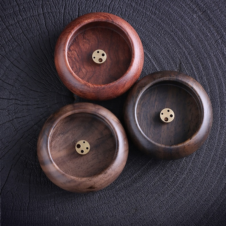 安然黑檀木花梨木香插香座香托旅行室内熏香檀香沉香多孔线香炉