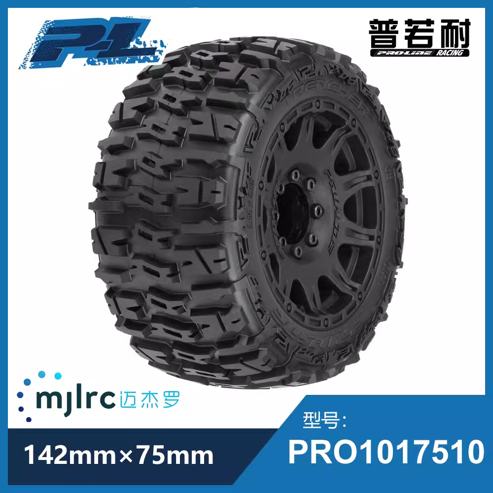 1/8 Trencher Lp F/R 3.8“MT轮胎安装17毫米Blk PRO1017510小X